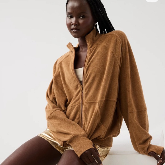 aerie Tops - Aerie Towel Terry Full Zip Sweatshirt
